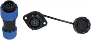 Flange Aviation Plug Socket IP68 Male and Female Butt Joints Flange with Cap Panel Mount Connector for Industrial Device Power Signal (8 core ( 5A))