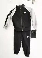 Nike Baby Boys Raglan Track Jacket & Pants Set Black Multi Sz 24M - NWT