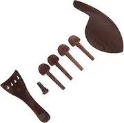 CIMAXIC 1 Set Violin Accessories Wooden Pegs Tailpiece Chin Rest Kit for Violin Enthusiasts Durable Fittings for Home and Shop Use Timber Construction