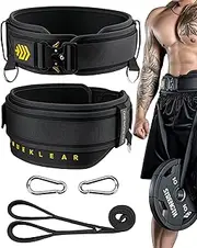 MANUEKLEAR 2-in-1 Dip Belt & Lifting Belt with 93 cm Rope, Double Layer Weight Lifting Belt for Men and Women, Quick Release Gym Weight Belt for Pull-Up, Squat, Weightlifting