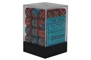 D6 Dice Gemini 12mm Red-Teal/Gold (36 Dice in Display)