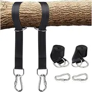 Tree Swing Hanging Straps Kit, Tree Swing Sling Holds 2200 lbs 5ft Extra Long with Safer Lock Snap Carabiner Hooks for Hammocks, Carry Pouch Easy Fast Installation