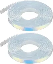 uxcell 2PCS 5.47 Yards Silicone Lanyard String, 12mm Wide Bright Color Lacing Cord Laser Reflective Lanyard String for Crafts Weaving DIY Handmade Bracelets Clothes Keychain, White