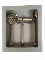 SET OF BAR TOOLS 3 Pieces. Kirkland’s Home. Strainer, Measuring, Spoon/Stir