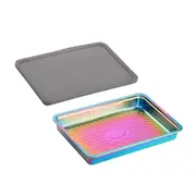 ANYGLEAM Pink Rainbow 2Pcs Food Grade Stainless Steel Crisper Box Food Storage with Lid