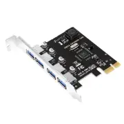 4 Port USB 3.0 PCI-E Expansion Card PCI Express PCIe USB 3.0 HUB Adapter