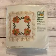 Columbia Minerva Crewel Embroidery Pillow Kit Tiger Lilies Floral Sealed VTG