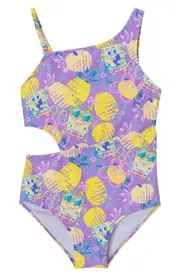 Andy & Evan Kids' Cutout One-Piece Swimsuit in Purple at Nordstrom