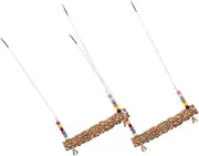 BESPORTBLE Chicken Roost Entertainment Perch Wooden Swing Toys for Birds Parrots Parakeets