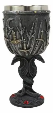 Ebros Valyrian Steel With Entwined Double Dragons Wine Goblet