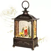 Christmas Lantern, Lit Christmas Snow Globe Lantern-with USB+ Music Christmas...