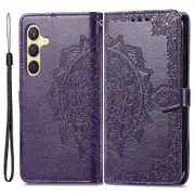 For Samsung Galaxy S24+ Leather Case Mandala Flower Phone Cover with Wallet