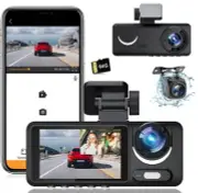 Dash Camera, 3 Channel Dash Cam Front and Rear,1080P Full HD Dash Camera for ...
