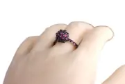 DAVID YURMAN STERLING SILVER CABLE BERRIES OSETRA RHODELITE GARNET RING SZ 8