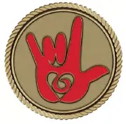 Heart in Hand Medallion for Box Cremation Urn/Flag Case - 2 Inch Diameter