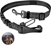 1 pcs Dog Seat Belt, 2 in 1 Attachment Dog Car Harnesses Belt, Hook Latch Bar & Seatbelt Buckle with Anti Shock Elastic Nylon Bungee Buffer, Adjustable Reflective Duty Pet Safety Belts for Vehicle