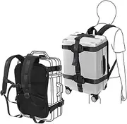 [Baggex Store] Premium Backpack Conversion System with Adjustable Straps, Backpack Harness for Heavy Duty Medium/Large Size Hard Shell case/Carry-on Checked Luggage - L, Black, One Size