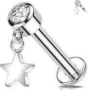 [Melighting] CZ Cartilage Earring Titanium Helix Earring Internally Threaded Flat Back Earring Dangle Tragus Stud Labret Piercing Jewellery