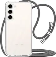 Yespure Designed for Galaxy S23 Plus Clear Case with Adjustable Lanyard Neck Strap Soft Slim TPU Anti-Scratch Anti-Yellowing Shockproof Protective Phone Cover for Samsung Galaxy S23 Plus - Gray