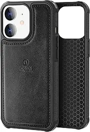 ONES for iPhone 11 PU Leather Case 『 Four Corner Airbags 』『 Anti-Fingerprint 』『 TPU Bumper Non-Slip 』『Wireless Charging』 Sturdy Impact Absorb Shockproof Hard Cover - Black
