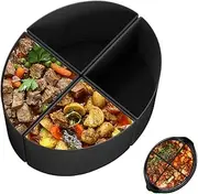 4 In 1 Slow Cooker Divider Liner Fits 6 QT Crockpot, 4 Grids Silicone Crockpot Divider, Cooking Liner for Round and Oval Slow Cooker, Reusable/Leakproof/BPA Free/Dishwasher - Black