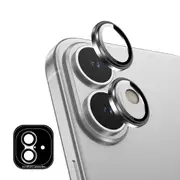 ZUSLAB Apple iPhone 16 Camera Lens Protector, 9H Tempered Glass Camera Cover Screen Protector Metal Individual Ring (2024) - Midnight Black