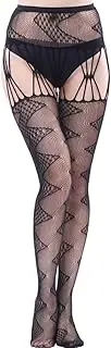 [ZGFLSSJFY] 2 Pairs Black Ladies Stockings, Suspenders All-in-One Stockings, Sexy Lingerie Lace Long Tube Beautiful Leg Stockings, Women'S Suspender Stockings