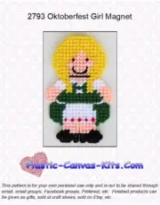 Oktoberfest Girl Magnet-Plastic Canvas Pattern or Kit