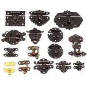Antique Brass Hasp Latch Lock Vintage Style Wooden Case Safety Buckle Clasp Hook