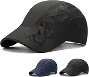 [Ivedin] Quick Dry Beret Hat for Men and Women, Tempered Visor, Ventilated, Breathable, Lightweight, Adjustable, Training, Golf, Running, Biker, Trucker, Tennis, Gym