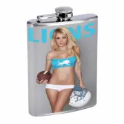 Detroit Pin up Girls D1 Flask 8oz Stainless Steel Hip Drinking Whiskey
