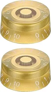 uxcell 2PCS Guitar Top Hat Bell Knobs, Volume Tone Control Knobs for Electric Guitar Bass, Gold