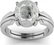 [SirDaksh] 7.25 Carat Natural White Sapphire Stone Fine Jewelry Promise Silver Ring's, gemstone, Sapphire