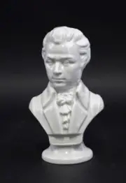9942538 Porcelain Figurine Wagner&apel Bust Mozart White H15cm