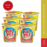 KP POPMIE Instant Noodle Cup Soup Kari Ayam Authentic Indonesian Taste 6x75gr