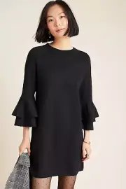 NWT Anthropologie Claudette Ruffled Sweater Dress Size L D28