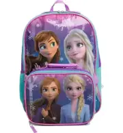 Disney Frozen Elsa Anna Girls School Backpack Lunch Box Book Bag SET Kids 16"