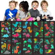 Glow in the Dark Dinosaur Temporary Tattoos, 10 Sheets Waterproof Fake Lumino...