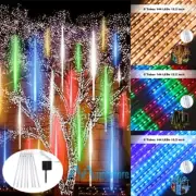 8 Tubes 144 LED Solar Lights Meteoric Rain Shower Tree String Light Garden Party