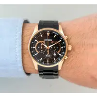 在飛比找蝦皮購物優惠-CITIZEN 星辰Chronograph 黑玫瑰金  AN