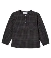 [Bonpoint] Bonpoint Artiste checked cotton poplin shirt Y 14 black
