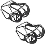 [COLLBATH] 1 Pair Anti-Slip Crampons Hiking Ice Cleats Shoes Cover Black Elastic Wear-Resistant