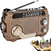 Hand Radio - Portable Battery Solar Hand Radio Flashlight,Survival Gadget AM/FM/SW Radio, USB Solar and Hand Charging Flashlight for Travel