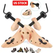 1/Pair 2-Way Wooden Adjustable Shoe Stretcher Length & Width Unisex US 5-13