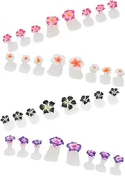 Ipetboom 32 Pcs Floral Silicone Toe Separators Comfortable Pedicure Toe Spacers for Women for Home Salon Use
