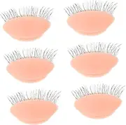 KAILIKETIY 3 Pairs Detachable Eyelids for Lash Extension Practice Realistic Eyelash Mannequin Head Durable and Safe Makeup Practice and Beginners