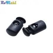 Black Plastic Barrel Spring Cord Locks Stoppers Toggles 20.5mm*10mm