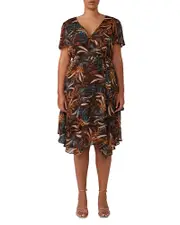 Estelle Plus Dream Glow Faux Wrap Midi Dress