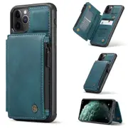 CaseMe Shockproof iPhone 11 Pro Max PU Leather Case Cover Wallet Apple [Teal Green]