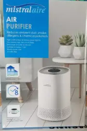 Mistral Air Purifier 12m2 Coverage Reduces Dust Smoke Allergens Pollutants